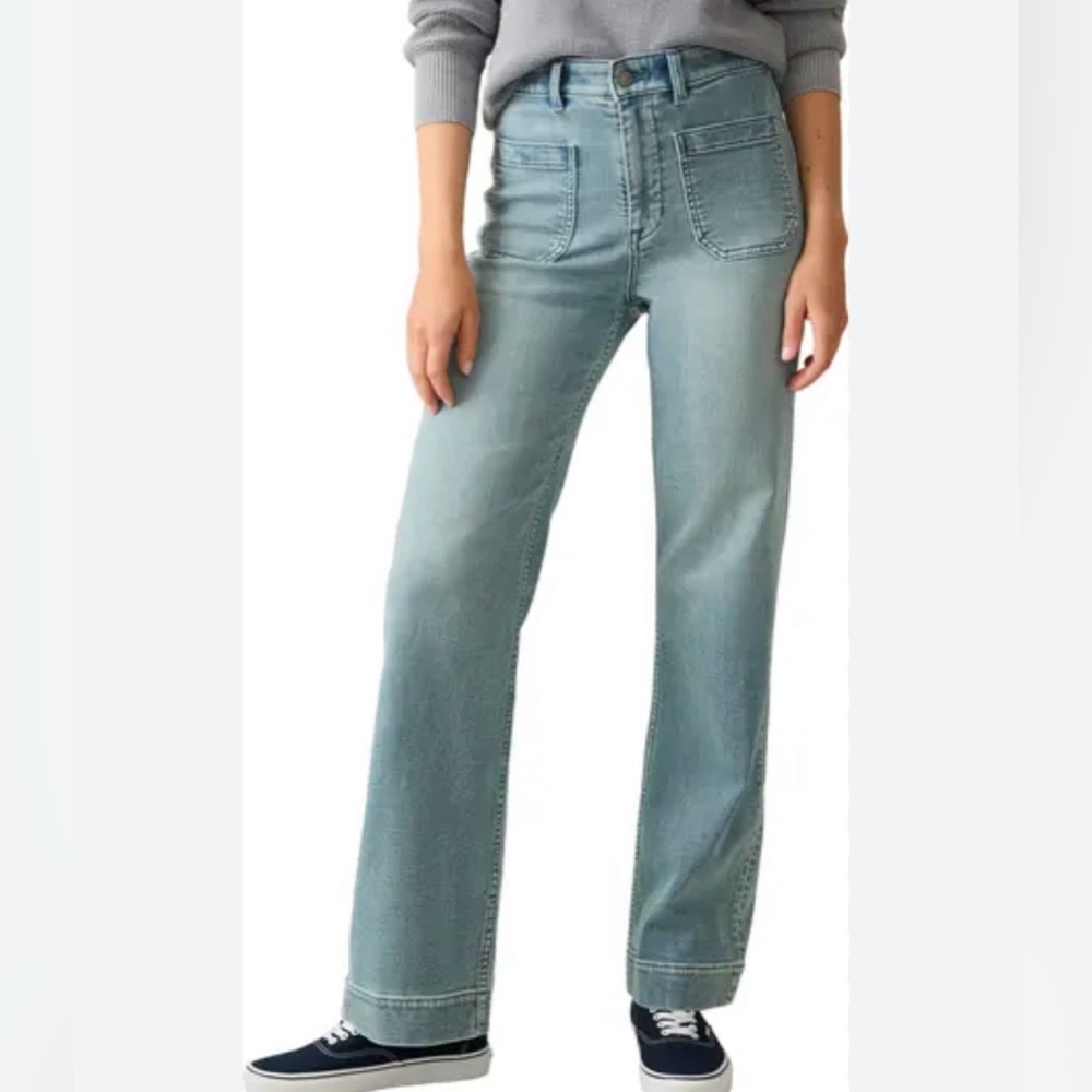 Faherty Light Wash Wide Leg Jeans